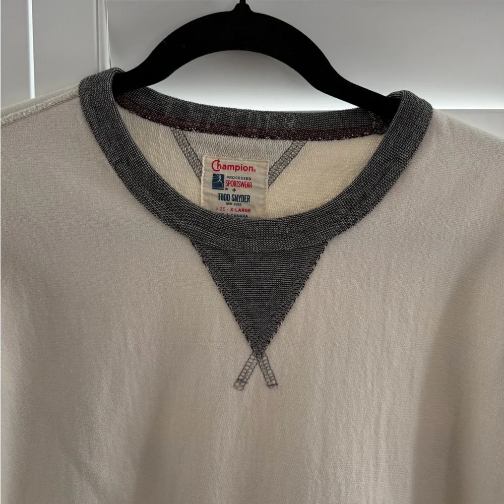Todd Snyder Cream and Gray Two-Tone Sweatshirt - Picture 2 of 14